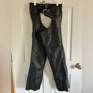 X Element Advanced Black Leather Motorcycle Gear Chaps Women’s Size 6